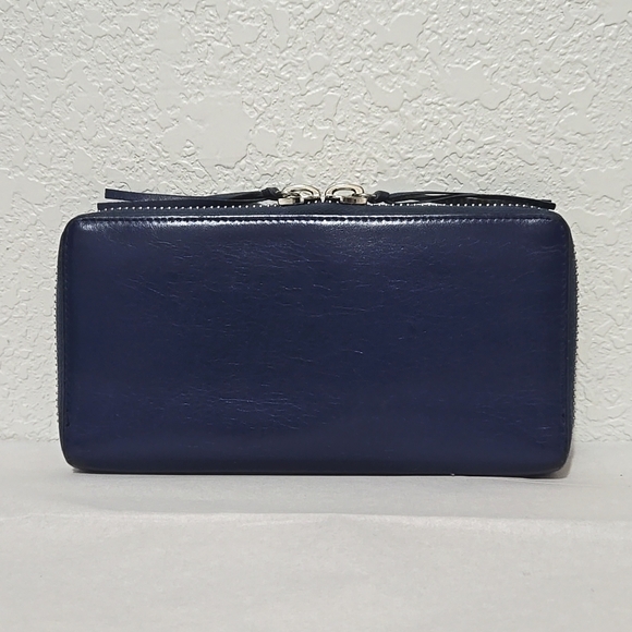 Balenciaga Papier Continental Zip Around Wallet Indigo Blue - Picture 2 of 12